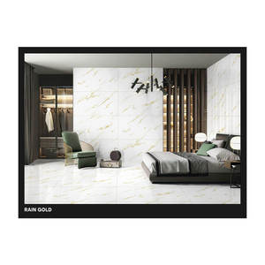 Dalles modernes en pierre frittée artificielle or Calacatta Panneau mural en porcelaine de marbre artificiel de grande taille pour plancher intérieur - Product Image 5