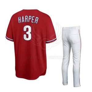 Conjunto de Jersey y pantalones de béisbol de alta calidad con logotipo personalizado para jugadores jóvenes y adultos en material transpirable - Product Image 6