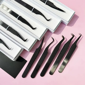 Pinzas profesionales de Extensión de pestañas de acero inoxidable con Nano Grip de diamante 45/75/90 grados punta puntiaguda antiestática duradera - Product Image 4