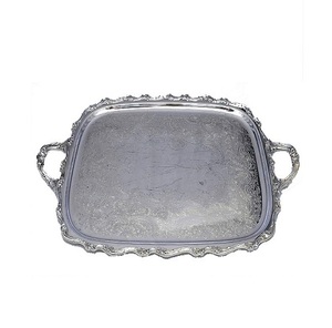 Plateau en laiton de forme personnalisée fabriqué à la main en or sans poignée plateau en laiton styles design plateaux de service plateau rentable - Product Image 5