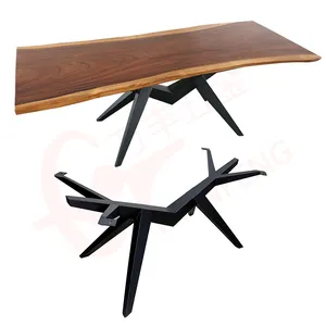 Venta caliente de fábrica Metal Trojan Stand Patas de mesa Muebles Mesa Patas de oficina Hierro Comedor Metal Negro