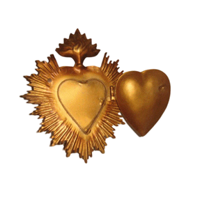 Patrón de hoja de corazón sagrado de Metal acabado antiguo Milagros Corazón sagrado para Iglesia Regalo y decoración católicos decorativos - Product Image 5