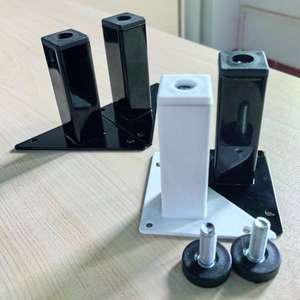 Supports triangulaires en métal de haute qualité pour canapé, remplacement des pieds de meubles, pieds de lit, avec vis pour canapé et bureau - Product Image 5