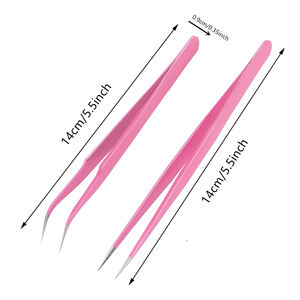 Uso de cejas y tipo de punta puntiaguda Pinzas de extensión de pestañas Pinzas de pestañas de volumen Recubrimiento de oro Acero japonés - Product Image 3