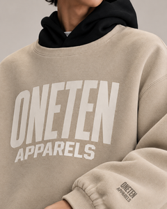 เสื้อฮู้ดโอเวอร์ไซส์ผู้ชาย ONETEN APPARELS ทรงปกติ ผ้าฝ้ายเฟรนช์เทอร์รี่ สไตล์ลำลอง พิมพ์ลายตัวอักษร โลโก้ด้านหน้า เหมาะสำหรับใส่ในฤดูใบไม้ร่วง - Product Image 4