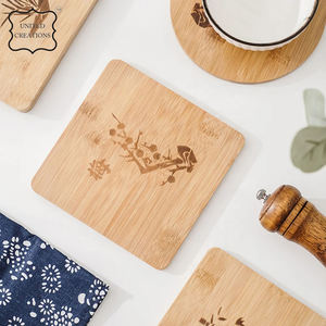 Sous-verres carrés en bois de taille personnalisable pour le dessin et la peinture de bricolage Sous-verres vierges de style classique pour la gravure sur bois - Product Image 6