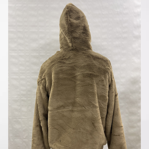 Sudadera con Capucha para Hombre, Personalizada OEM, 100% Algodón, Estampado Invernal con Letras, Color Marrón, Hombros Caídos, Talla Grande, Forro Polar, Cierre de Cremallera, Bolsillos, Corte Regular - Product Image 5