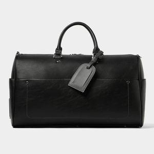 Sac polochon vintage en cuir véritable de grande capacité, fermeture à glissière portable, étanche, pour hommes et femmes - Product Image 1