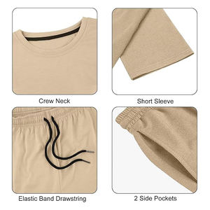 Ensemble t-shirt et short de survêtement à manches courtes pour hommes de haute qualité 2 poches respirant et confortable - Product Image 5