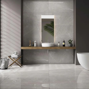 Carrelage d'intérieur en porcelaine émaillée moderne design italien PULPIS GRIS CLAIR antidérapant antibactérien pour hôtel villa école - Product Image 1