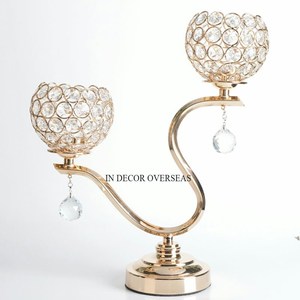 Standard Look Silver Shiny Polished Stainless Steel Base Stand For Crystal Beaded Luxury Candle Holders For Wedding <b>Decoration</b> - Product Image 6