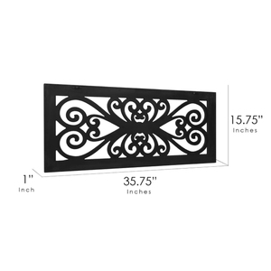 Wholesale Price Handmade Boho Black Wood Panel Customized Carved Floral Wall Decor Home Living Room Decoration Bulk Supplies <b>PC</b> - Product Image 5