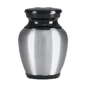 High Quality Brass Cremation <b>Keepsake</b> Urns With Gold Band And Brown Marble Finished Metal Funeral Urns <b>For</b> Human <b>Ashes</b> - Product Image 4