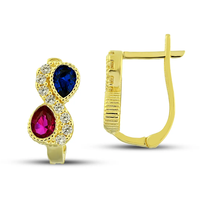 Boucles d'oreilles pendantes à clip en zircon plaqué or 14 carats de haute qualité, motif fleur, travail d'émail fin, style tendance pour enfants, cadeau certifié de troisième qualité
