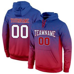 <b>Red</b> Blue Sprey Paint with White Numbers Design Fleece Full Dye Sublimation Sweatshirts <b>Mens</b> 100% Polyester Fleece <b>Hoodies</b> - Product Image 1