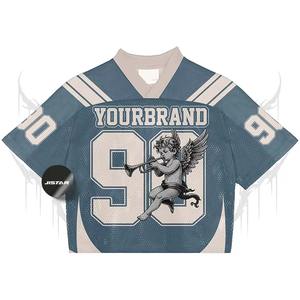Custom Streetwear Oversized Jersey Manufacturer Over Sized <b>Cropped</b> Mesh Tee <b>Top</b> Football Jersey Practice Mesh T-Shirt for <b>Men</b> - Product Image 1