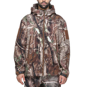 Chaqueta de Caza Impermeable con Camuflaje para Hombre, Chaqueta Táctica de Softshell con Forro Polar, Cortavientos para Senderismo al Aire Libre, Abrigo con Capucha de Camuflaje - Product Image 3
