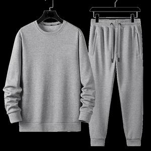 Men's 100% Cotton <b>Fleece</b> Sweatsuit Heavyweight Hoodie and Sweatpants Tracksuit Set for Winter Season Solid <b>Pattern</b> - Product Image 1