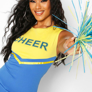 Customized Sleeveless <b>Cheerleader</b> Costume for Women Printed Polyester Fabric Outfit for Dance and Stage Shows - Product Image 4