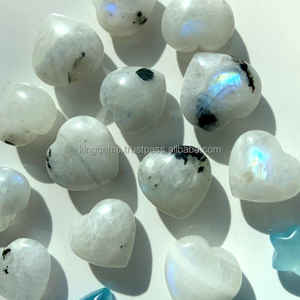 Haute qualité arc-en-ciel pierre de lune coeur cristal naturel pierre semi-précieuse pour Reiki méditation Feng Shui énergie guérison sculpture - Product Image 3