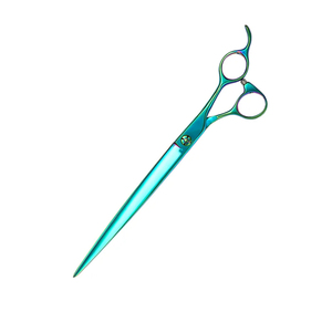 La mejor tijera superior de acero inoxidable para el cuidado del cabello de mascotas, hoja recta recubierta de Color personalizado con reposapiés fijo - Product Image 6