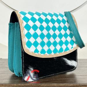 Sac à main pour femme de marque, nouveau modèle 2026, sac à main personnalisé, artisanal, en cuir de vache, sac bandoulière avec rabat à carreaux, style western - Product Image 1