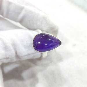 Bague de mariage solide de meilleure qualité faite à la main en argent sterling 925 améthyste bijoux Spinner Style classique avec 925 timbre - Product Image 4