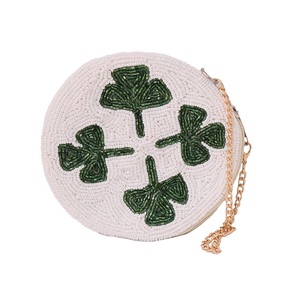 Porte-monnaie de la Saint-Patrick belle fermeture à glissière en nylon personnalisée à la main organisateurs de perles porte-cartes de changement en vrac pour le jour du jeu - Product Image 1