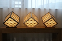 Lampe Kumiko en cube d'esthétique japonaise moderne pour restaurants commerciaux, salons, hôtels et ensembles de meubles de salle à manger