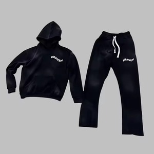 Traje de chándal informal de invierno de talla grande de Venta caliente hecho a medida secado rápido transpirable característica colores oscuros con capucha Patchwork largo - Product Image 2