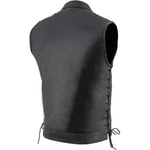 Chaleco de cuero en blanco para hombre de diseño personalizado de alta calidad, estilo de un solo botón, transpirable, ropa exterior informal de otoño, chaquetas - Product Image 4