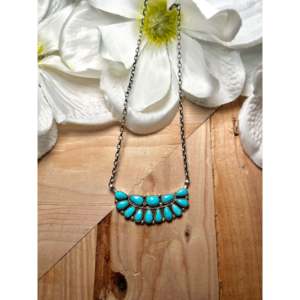 Collier en turquoise Kingman et argent sterling Eunis Tso pour mariage ou cadeau - Product Image 1