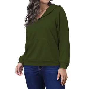 Sudaderas con capucha de la mejor calidad para mujer con hombros caídos 35% poliéster 65% algodón polar pesado elegante verde oliva sudaderas con capucha para damas - Product Image 3