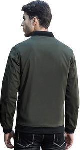 Hombres Slim Fit Ligero Softshell Flight Bomber Jacket Coat - Product Image 5