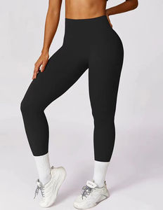 Pantalon de yoga sans couture taille haute pour femme bas pour Impact Fitness Leggings avec hanches surélevées et logo sur le devant Pantalon de sport serré - Product Image 3