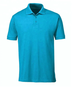 Vente chaude 100% coton T-shirts belle couleur bleue plaine manches courtes col polo T-shirts pour hommes au prix de gros en Inde - Product Image 3
