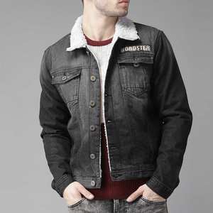 Veste en jean pour hommes de poids moyen laine de coton lourde meilleure usine intérieure Hip Hop à la mode fausse fourrure élégante haute rue Design hiver - Product Image 1