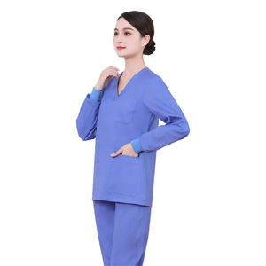 ชุดเครื่องแบบคอวีแขนยาวผ้ายืดหยุ่นชุดวิ่งสำหรับผู้หญิงชุดเครื่องแบบโรงพยาบาล - Product Image 5