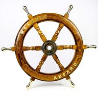 Rueda de Barco Náutica de Estilo Vertical Art Deco Antigua, de MDF Ecológico, para Colgar en la Pared, Ideal para Cumpleaños, Pascua, Hogar, Oficina o Casa de Playa