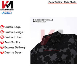 เสื้อโปโลกอล์ฟสำหรับผู้ชายพิมพ์ลายสีทึบแขนสั้นซับเหงื่อป้องกันริ้วรอยแห้งเร็วใส่เล่นกีฬาปกติ - Product Image 5