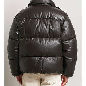 Blouson aviateur noir imperméable et respirant à col montant et vêtements de fitness avec logo personnalisé pour l'hiver vente en gros - Product Image 2