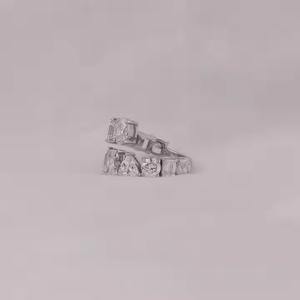 Último diseño de lujo para mujer, anillo de oro macizo de 14 quilates, anillo de derivación de diamantes creado en laboratorio de múltiples formas, regalo de estilo romántico para niñas - Product Image 4