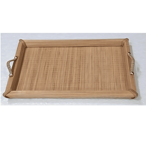 Bandeja de madera de bambú sostenible con bordes elevados para el servicio de alimentos y bebidas a precio mayorista - Product Image 1