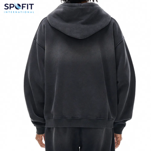 Vente en gros de pulls à capuche en coton épais pour hommes sweats à capuche surdimensionnés avec impression personnalisée sweats à capuche avec double fermeture éclair de haute qualité - Product Image 5