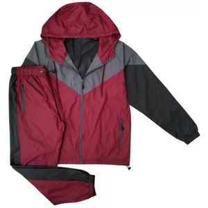 Custom Logo Printed <b>Rhinestone</b> Solid Unisex Windbreaker Tracksuit Joggers Pants Breathable <b>Jacket</b> Two Piece Set - Product Image 1