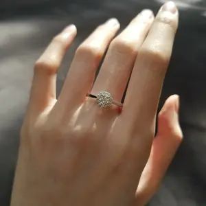 Anillo de Compromiso con Halo de Diamante Cultivado en Laboratorio de 0.32 CT, Colección de Elegantes Anillos de Diamantes - Product Image 6