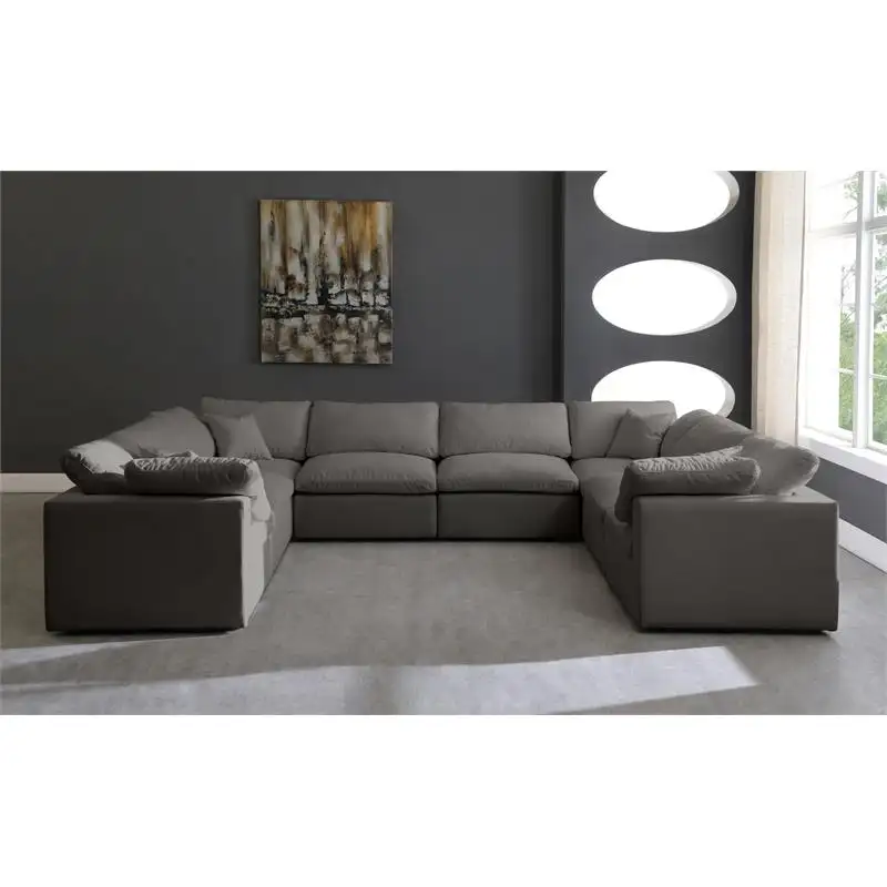 Sofá seccional individual de lujo muebles sofá Seccional de cuero blanco