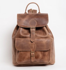 Bolso grande unisex de fin de semana, mochila de cuero de grano completo con estilo vintage y patrón de caramelo a la moda, cuero genuino para hombres - Product Image 1