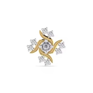 Best Quality 18k Yellow Gold Certified Lab Grown Diamond Sun Shine <b>Nose</b> <b>Pin</b> Fine Piercing Jewelry <b>Nose</b> Stud For Weddings - Product Image 1