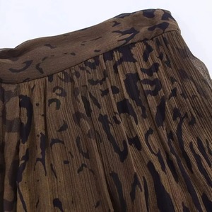 กางเกงขากว้างของผู้หญิงแฟชั่นใหม่ฤดูใบไม้ร่วงและฤดูหนาวพิมพ์ลายทางกางเกงเอวสูงพอดีตัวทรงหลวม - Product Image 4